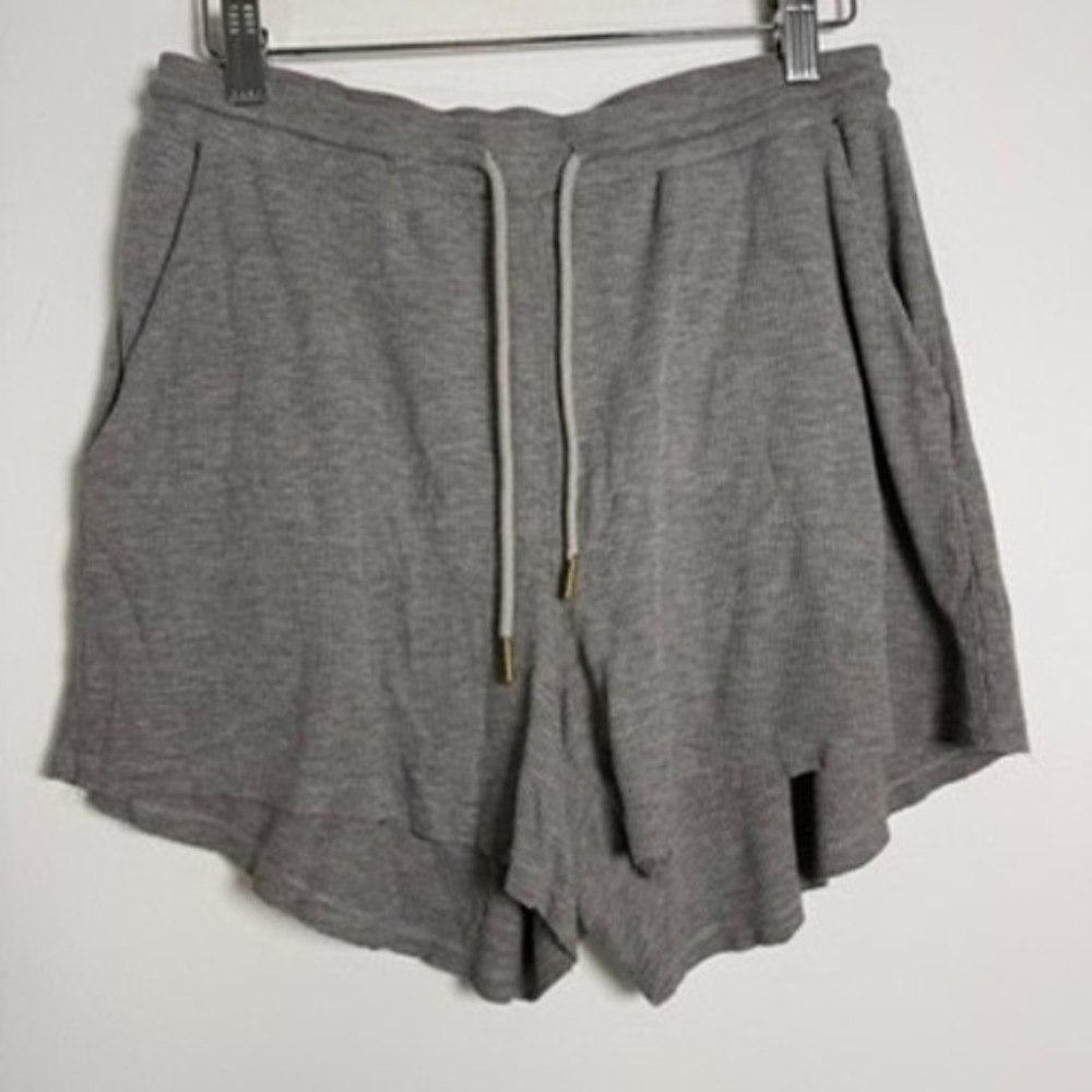 Heartloom Waffle Knit Shorts Womens S Grey Loungewear Drawstring High Rise
